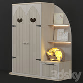 Trueliving 5 Door Fitted Kids Brown wardrobes Laminated Finish & PU Finish 8Ft *2Ft *9Ft -2438.4MM X 609MM X 2743.2MM)